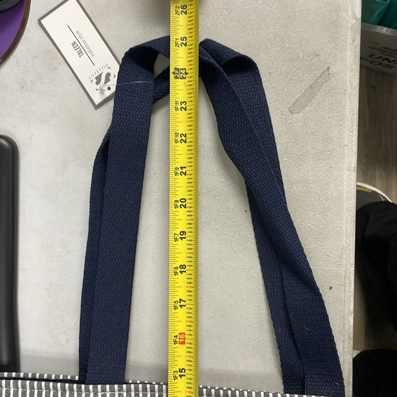 Summer Nautical Navy Blue Striped and Tasseled Tote Bag Handbag Beach Craft tote - Picture 7 of 7